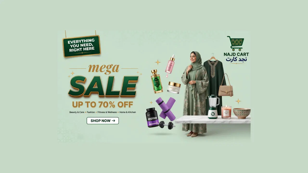 Najd Cart Mega Sale – Up to 70% off on Beauty & Care, Fashion, Fitness & Wellness, Home & Kitchen | نجد كارت - تخفيضات تصل إلى ٧٠٪