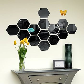 13pcs Hexagon Mirror Wall Decor | طقم مرايا سداسية ١٣ قطعة